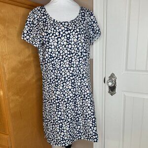 Misslook, Like New, Blue Daisy Dress with Scoop Neck, Size L